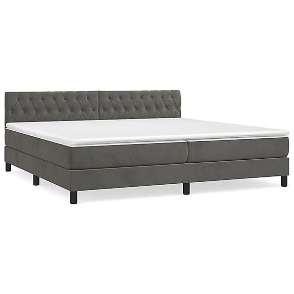 vidaXL Boxspringbett mit Matratze Dunkelgrau 200x200 cm Samt1357756 günstig online kaufen