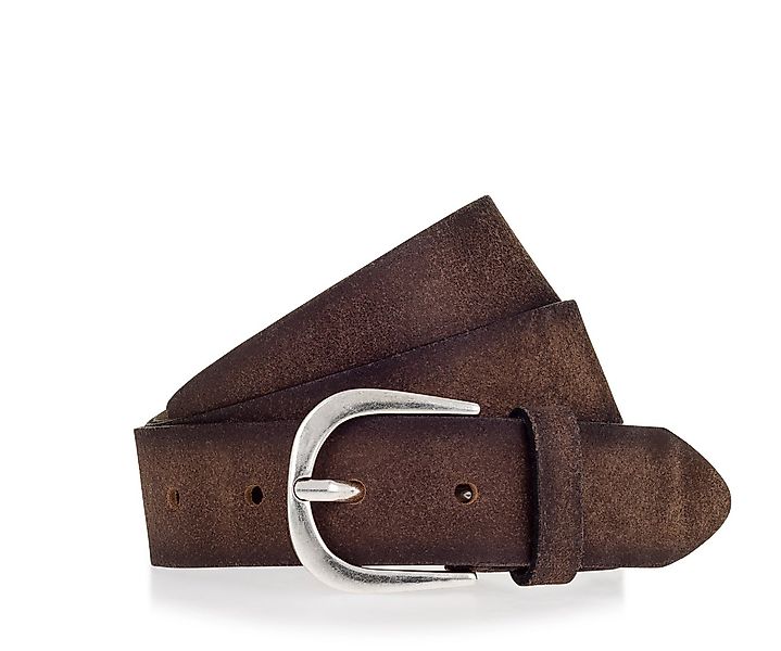 MUSTANG Ledergürtel Echtleder, einfache Dornschließe, angeraute Optik günstig online kaufen