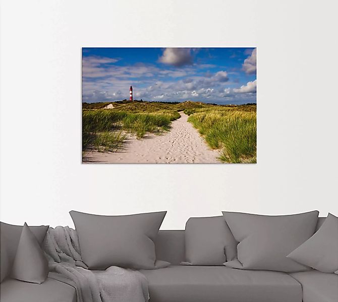 Artland Wandbild "Strandweg zum Leuchtturm - Insel Amrum", Küste, (1 St.) günstig online kaufen