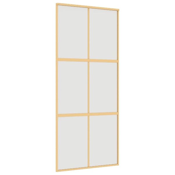 vidaXL Schiebetür Golden 90x205 cm Matt ESG-Glas und Aluminium 155158 günstig online kaufen