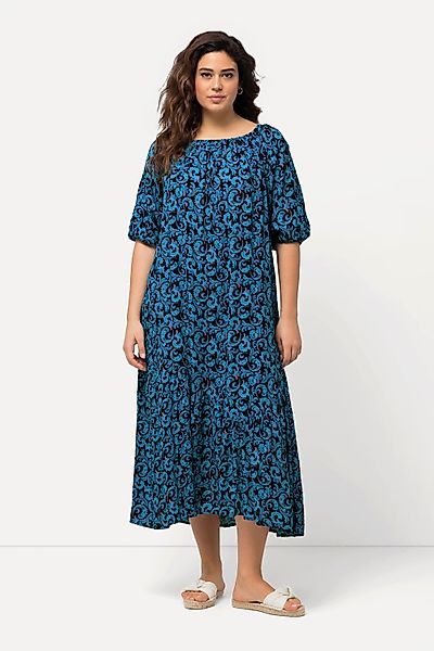Ulla Popken Maxikleid Midikleid Ranken Volantsaum günstig online kaufen