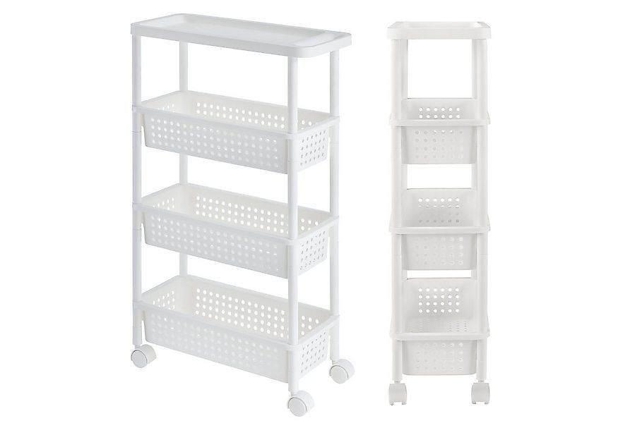en.casa Regalwagen, Rollregal Küchenregal Allzweckwagen 100x22x48cm Weiß günstig online kaufen
