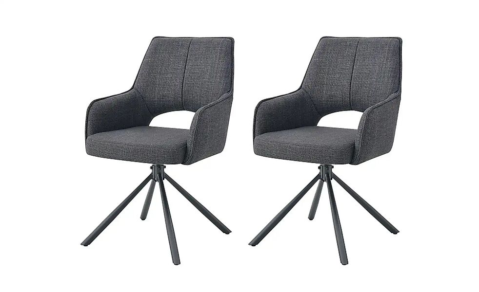 Drehstuhl 2er Set   ¦ grau ¦ Maße (cm): B: 57 H: 91 Stühle > Rattanstühle - günstig online kaufen