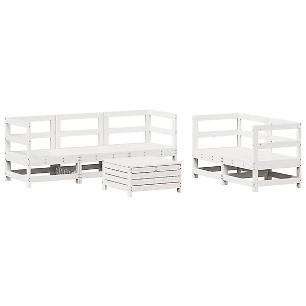 vidaXL 6-Tlg Garten-Sofagarnitur Weiß Massivholz Kiefer 3250805 günstig online kaufen