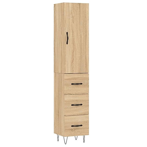 vidaXL Highboard Sonoma-Eiche 34,5x34x180 cm Holzwerkstoff 3198884 günstig online kaufen
