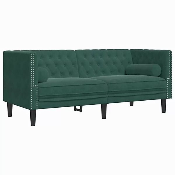 vidaXL Chesterfield-Sofa, Chesterfield-Sofa mit Nackenrollen 2-Sitzer Dunke günstig online kaufen