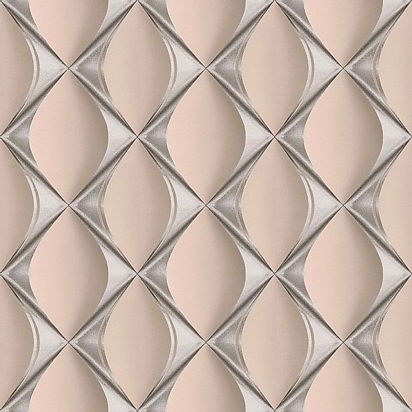 PROFHOME 386914-GU 3D Tapete Grafisch Schimmernd Rosa Silber Alt-Rosa 0,53 günstig online kaufen