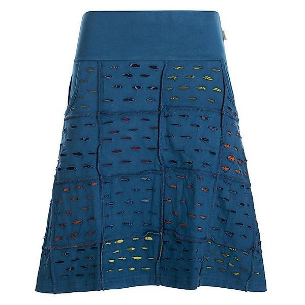 Vishes A-Linien-Rock Damen knielang Rock Baumwolle Cutwork Design A-Linie e günstig online kaufen