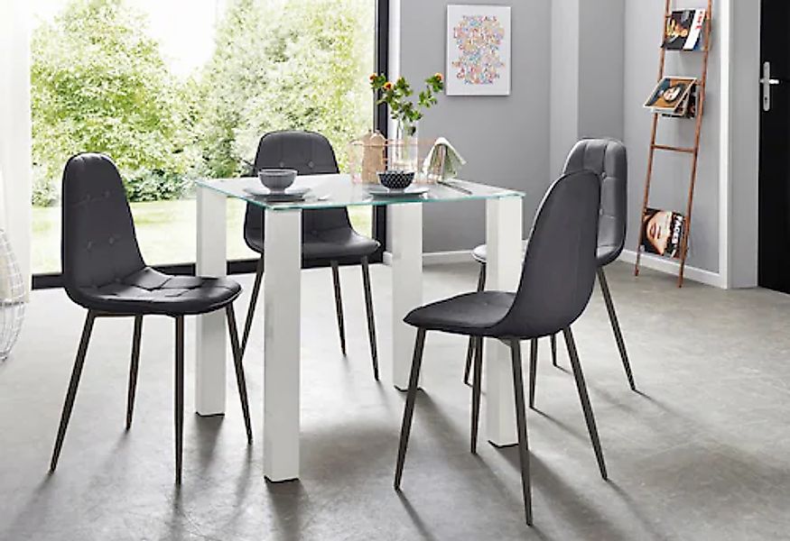 INOSIGN Essgruppe Set, 5 Stk. tlg. mit Glastisch, Breite 80 cm günstig online kaufen