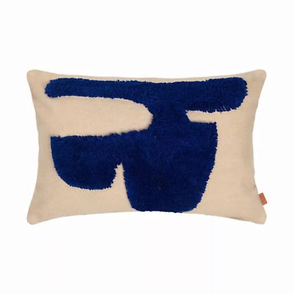 Kissen Lay textil blau beige / 60 x 40 cm - Ferm Living - Beige günstig online kaufen