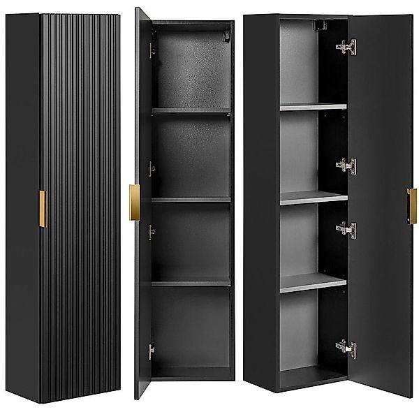 Lomadox Hochschrank ADELAIDE-56-BLACK Badmöbel 1-türig in günstig online kaufen