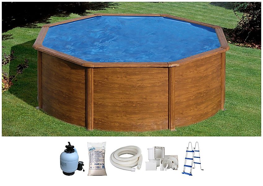 Gre Rundpool PACIFIC in Holzoptik inkl. günstig online kaufen