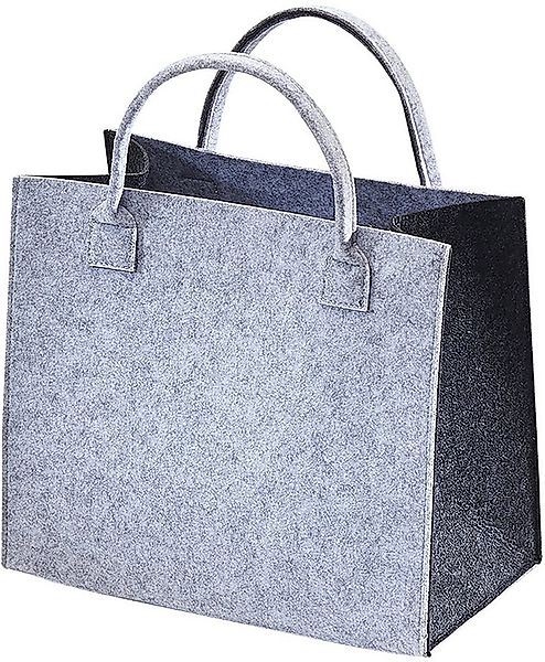 Kobolo Einkaufsshopper Filztasche hellgrau mit dunkelgrauen Seiten, 20 l günstig online kaufen