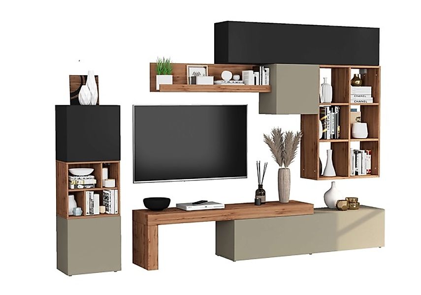 INOSIGN Wohnwand »Chronos Wohnwand, Medienwand, 8-er set«, (Set, 8 St.), ca günstig online kaufen