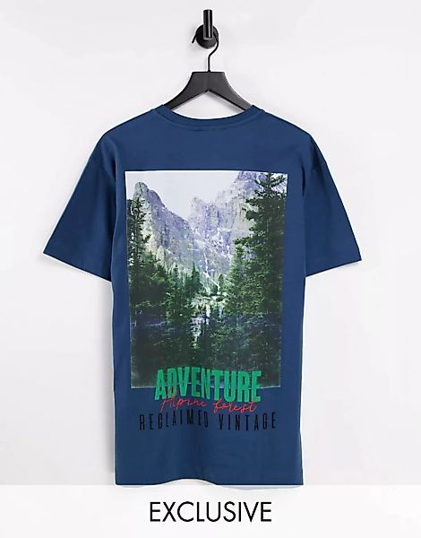 Reclaimed Vintage Inspired – Oversize-T-Shirt aus Bio-Baumwolle in Marinebl günstig online kaufen