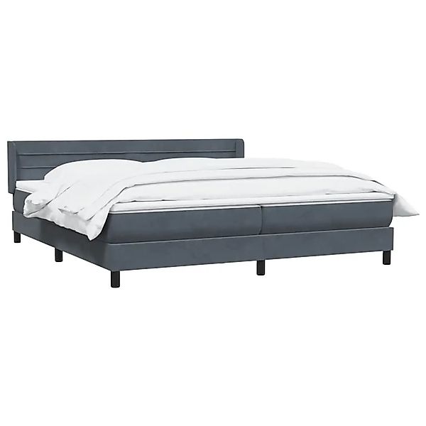vidaXL Boxspringbett mit Matratze Dunkelgrau 180x210 cm Samt 3318208 günstig online kaufen