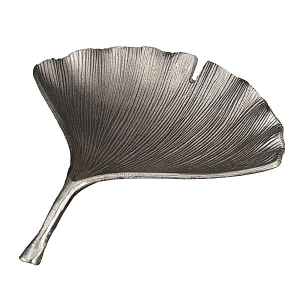 riess-ambiente Dekoschale GINKGO 33cm silber (Einzelartikel, günstig online kaufen