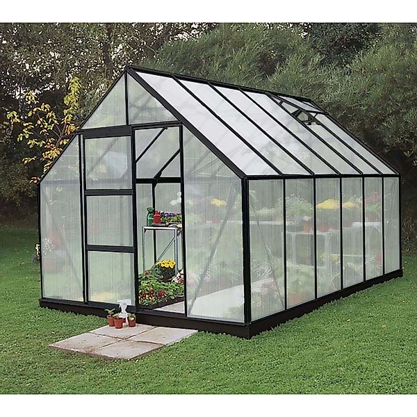 Halls Gewächshaus Universal 128 Schwarz 9,9 m² günstig online kaufen