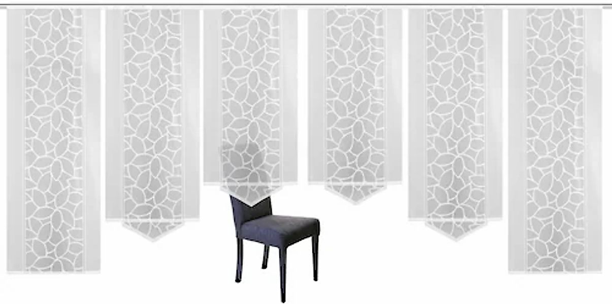 HOME WOHNIDEEN Schiebegardine »JENNA«, (6 St.), Schiebevorhang Jacquard Set günstig online kaufen