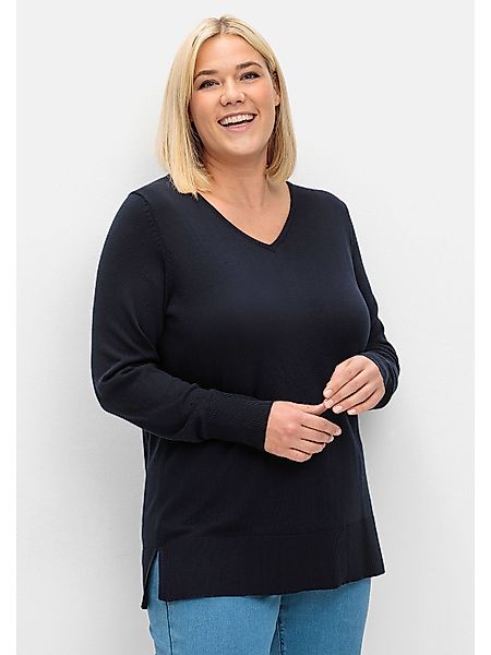 Sheego V-Ausschnitt-Pullover Große Größen aus leichtem günstig online kaufen
