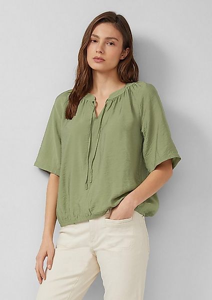 s.Oliver Kurzarmbluse Bluse Strukturierte Viskosemix-Bluse im O-Shape günstig online kaufen