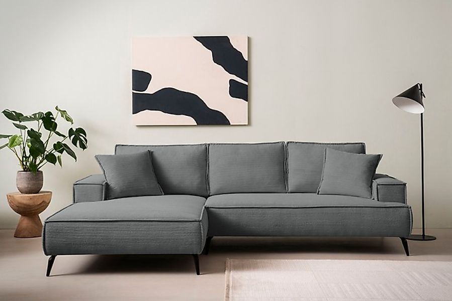 Home affaire Ecksofa »TVINNU, L-Form, 275cm, in Cord und Leinenoptik« wahlw günstig online kaufen