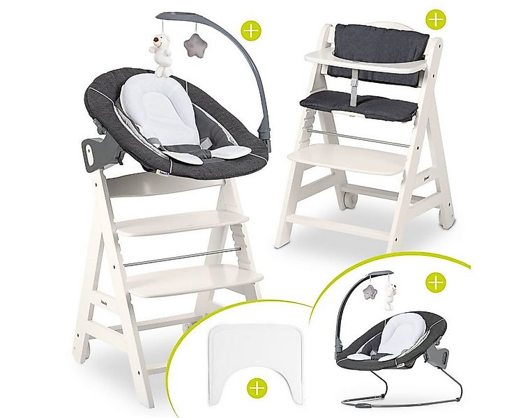 Hauck Hochstuhl Beta Plus White - Newborn Set Deluxe, Holz Babystuhl ab Geb günstig online kaufen