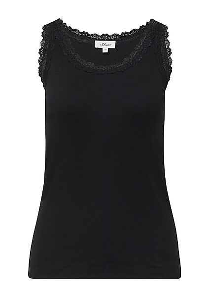 s.Oliver Muscleshirt T-Shirt Tanktop mit Spitzenbesatz günstig online kaufen
