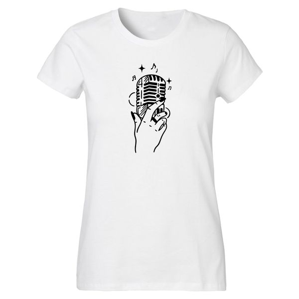 Banco T-Shirt Damen Musik Mikrophon Unifarben günstig online kaufen