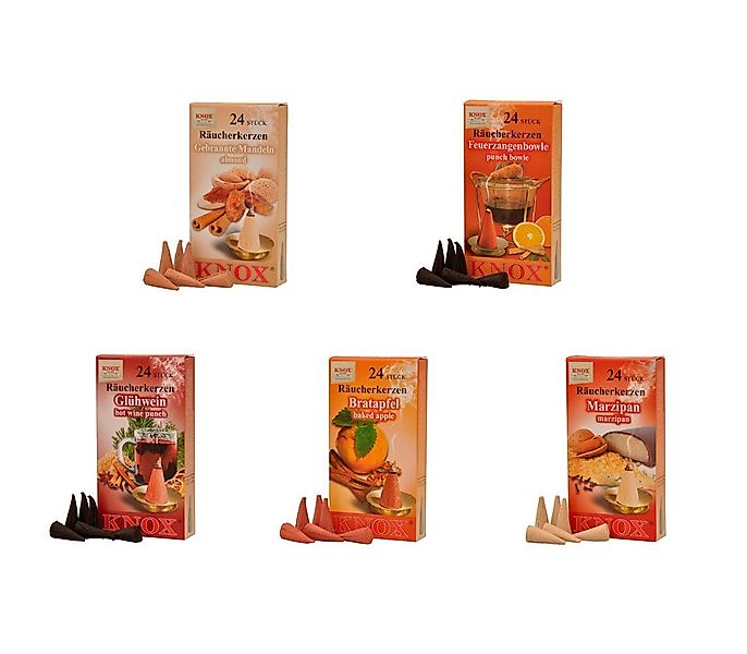 KNOX Duftkerze 5er Set Weihnachtsmarktdüfte, Räucherkerzen Größe M - Inhalt günstig online kaufen