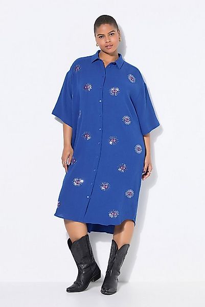 Studio Untold Midikleid Midikleid oversized Musselin Augen-Stickerei günstig online kaufen