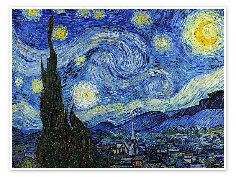 Posterlounge Wandbild Sternennacht, Vincent van Gogh, erhältlich als Poster günstig online kaufen