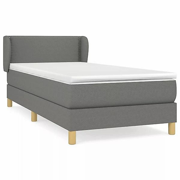 vidaXL Boxspringbett mit Matratze Dunkelgrau 90x190 cm Stoff1388687 günstig online kaufen