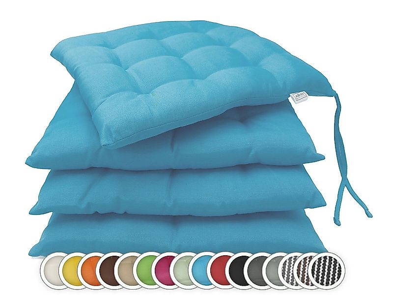 ZOLLNER Stuhlkissen, 40 x 40 x 3 cm, mit Bindebänder, für Indoor und Outdoo günstig online kaufen