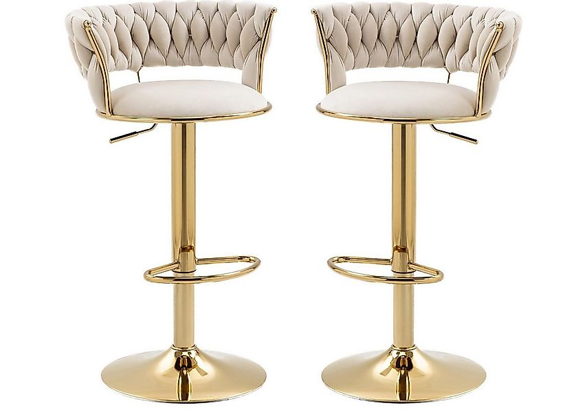 LVHOM Barhocker Set, goldene Stuhlbeine, moderne Samt-Hochstuhl/Barstühle ( günstig online kaufen