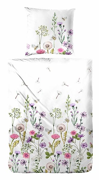 Primera Bettwäsche "Renforce-Bettwäsche Oh my Garden" 2 Stk. mit zarten Blü günstig online kaufen