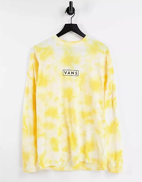 Vans – Easy Box – Langärmliges Shirt mit Batikmuster in Gelb günstig online kaufen