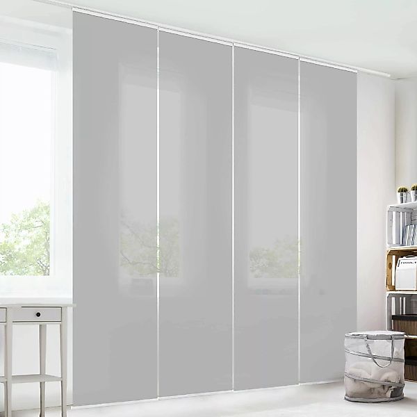 Bilderdepot24 Schiebegardine modern Flächenvorhang blickdicht Achatgrau, günstig online kaufen