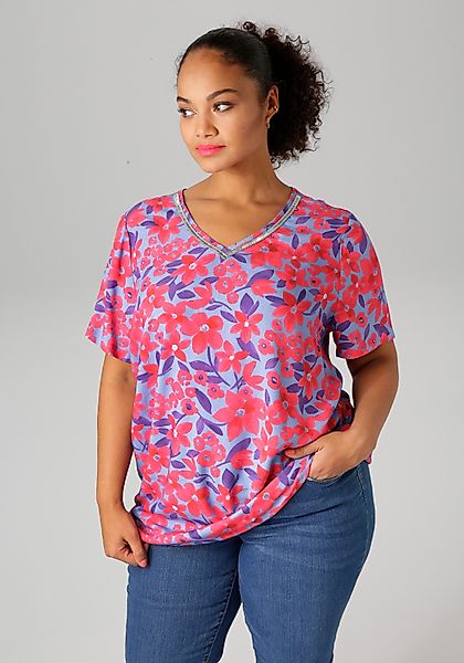 Aniston PLUS Shirtbluse mit glitzernden Schmuckbändern günstig online kaufen