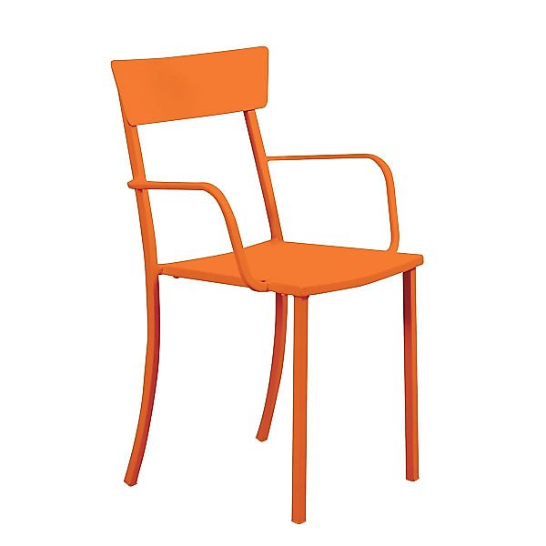 Sessel Mogan mit Armlehne - Stilvoller Gartenstuhl für Outdoor orange günstig online kaufen