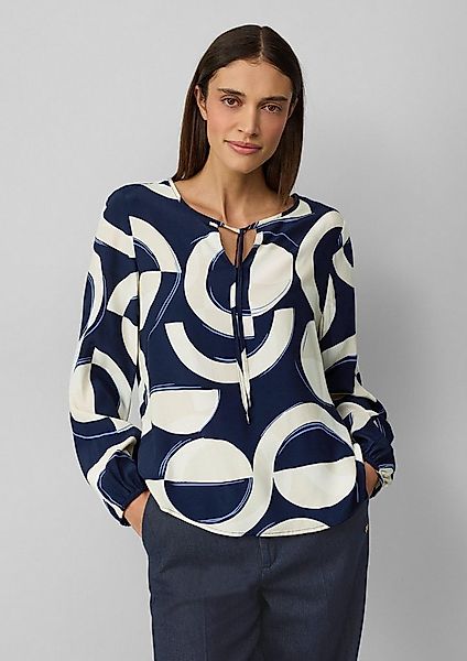 s.Oliver Langarmbluse Bluse Gemusterte Viskosebluse mit Bindeband günstig online kaufen