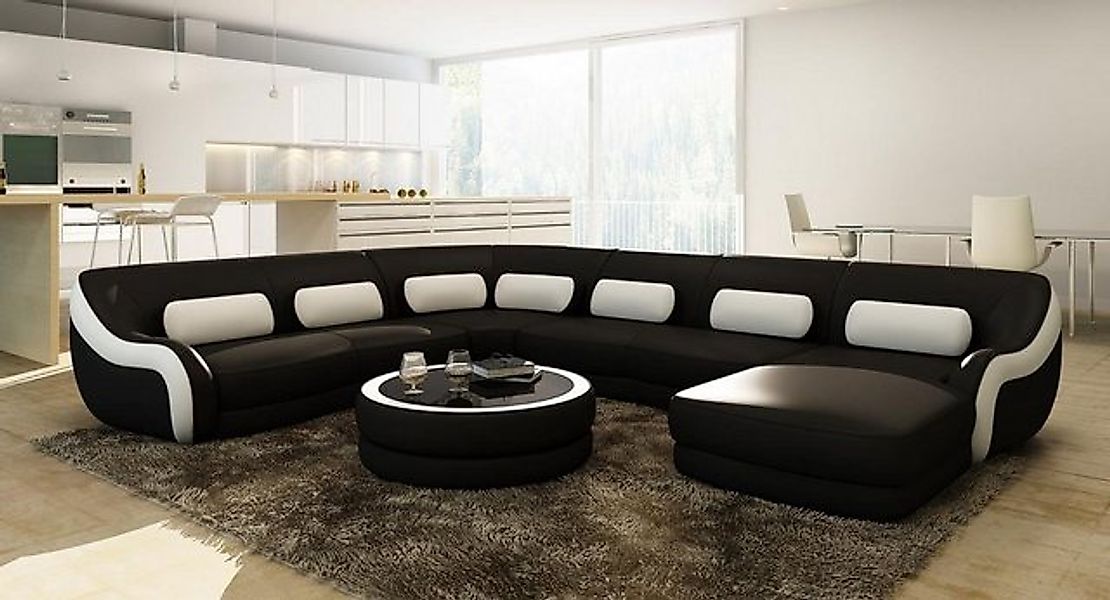 JVmoebel Ecksofa Moderne Stilvolle U-Form Wohnlandschaft luxus Sofa XXL Led günstig online kaufen