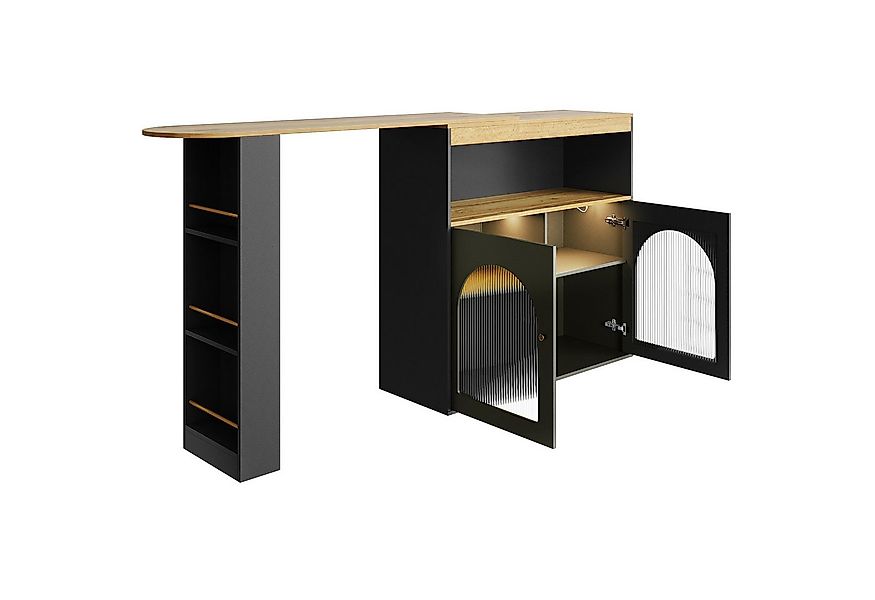 i@home Bartisch Ausziehbarer Esstisch mit Stauraum, Stehtisch Bistrotisch ( günstig online kaufen