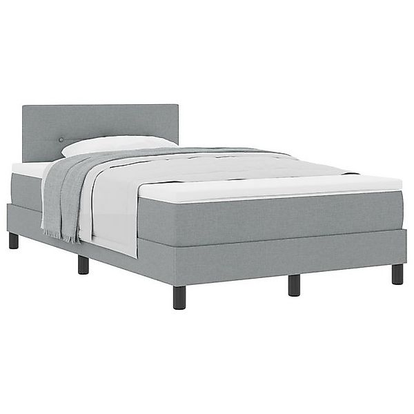 vidaXL Bett Boxspringbett mit Matratze Hellgrau 120x200 cm Stoff (1-tlg) günstig online kaufen