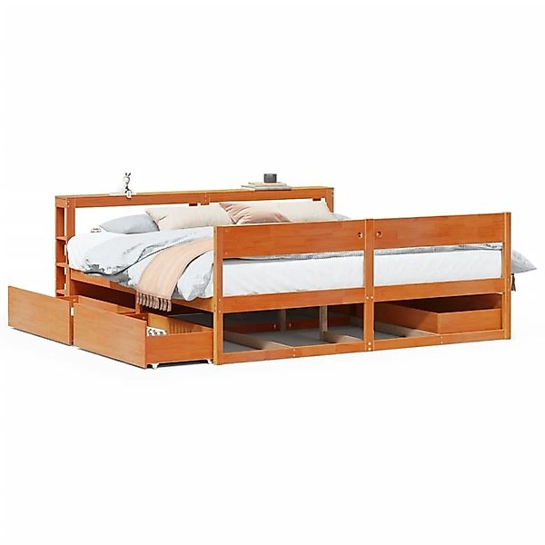 vidaXL Massivholzbett ohne Matratze Wachsbraun 180x200 Kiefernholz 3306374 günstig online kaufen