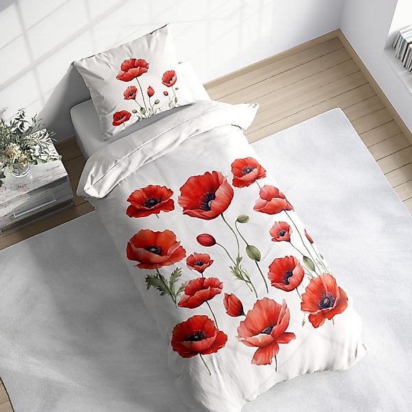 MTOnlinehandel Bettwäsche Eukalyptus, Blumen, Blätter, Zweige günstig online kaufen