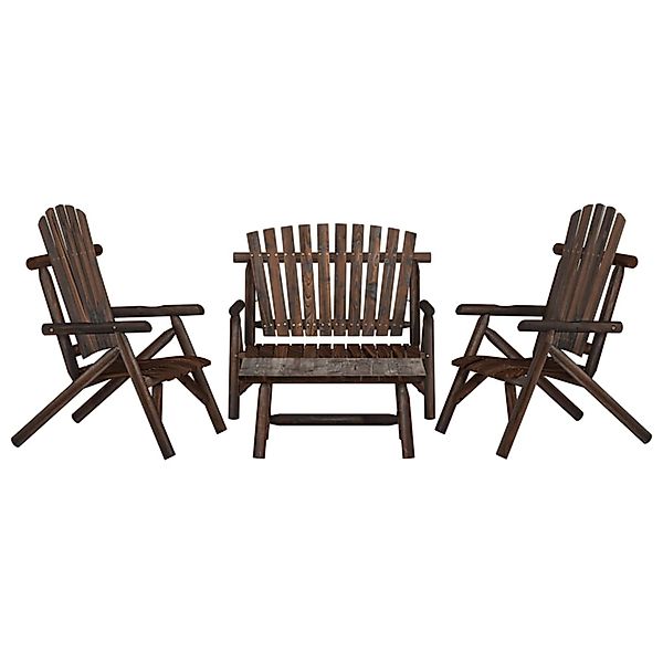 vidaXL 4-tlg Garten-Lounge-Set Massivholz Fichte Modell 3 günstig online kaufen