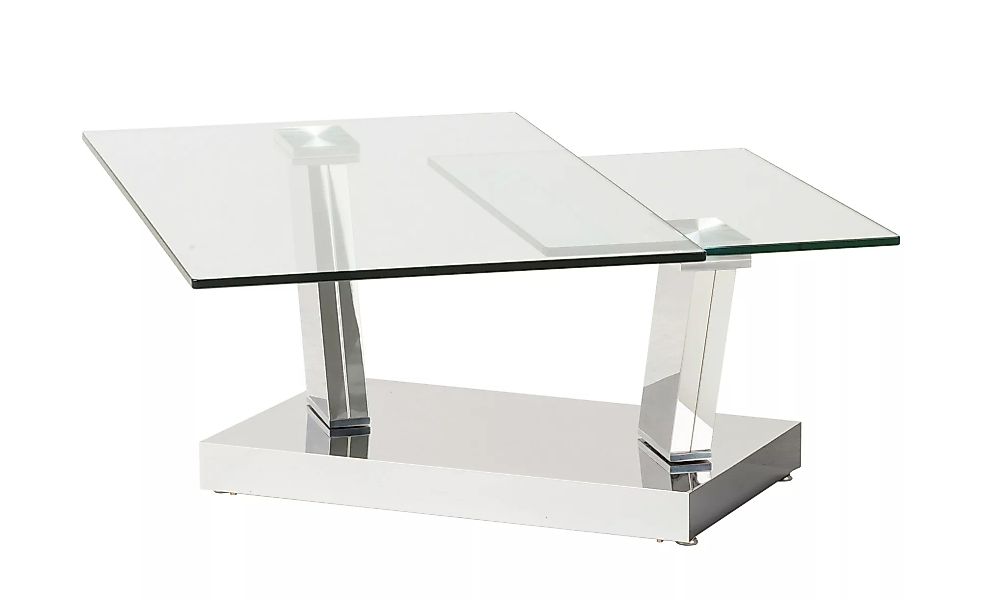 Couchtisch Glas Metall drehbar - silber - 60 cm - 42,5 cm - Tische > Coucht günstig online kaufen