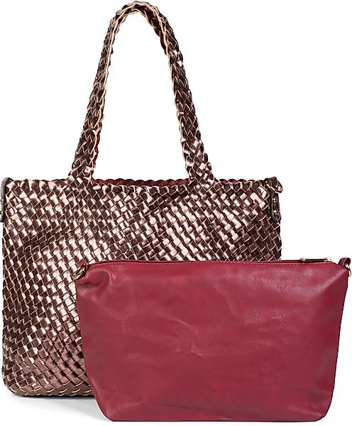 styleBREAKER Schultertasche Große XXL Wendetasche geflochten günstig online kaufen
