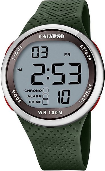 Calypso Quarzuhr Herrenuhr K5785-5 Grün Kunststoffband 44 mm günstig online kaufen